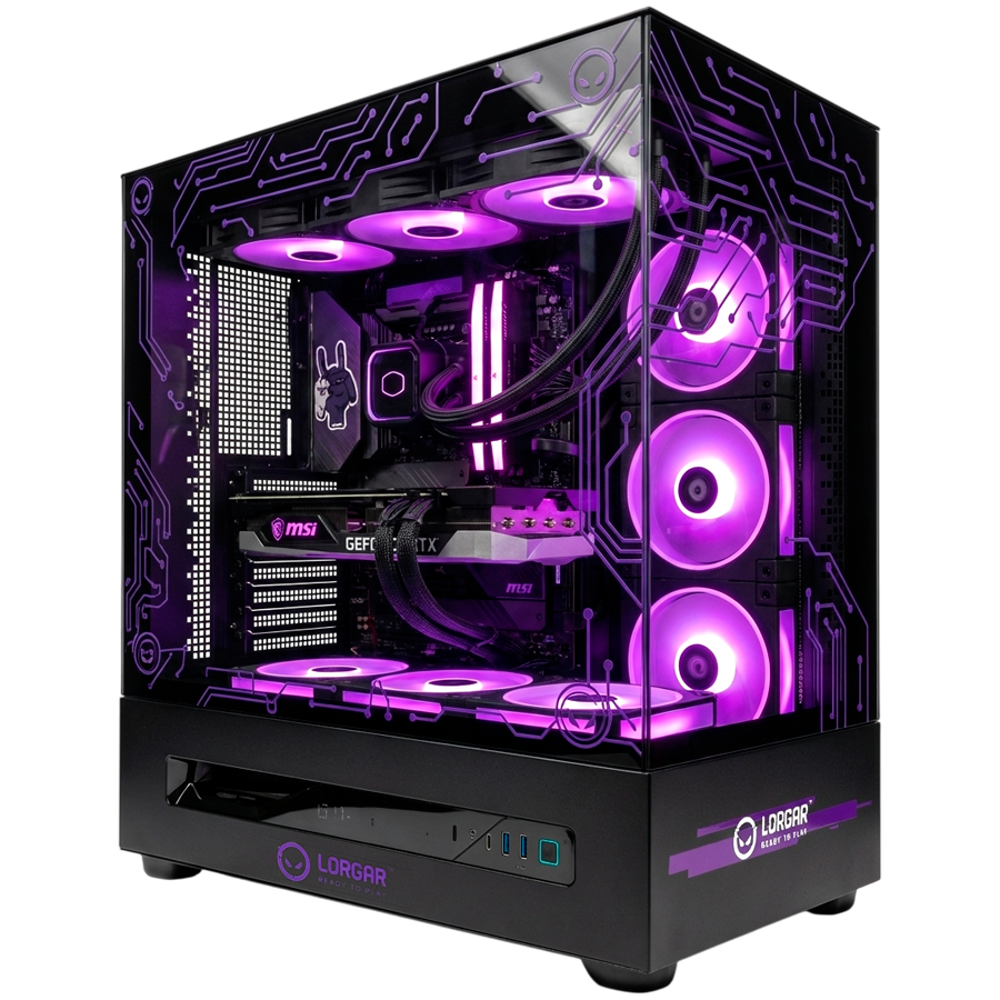 LORGAR Gaming PC Pro P401 Ryzen 7 7800X3D RTX 5070 Ti Black