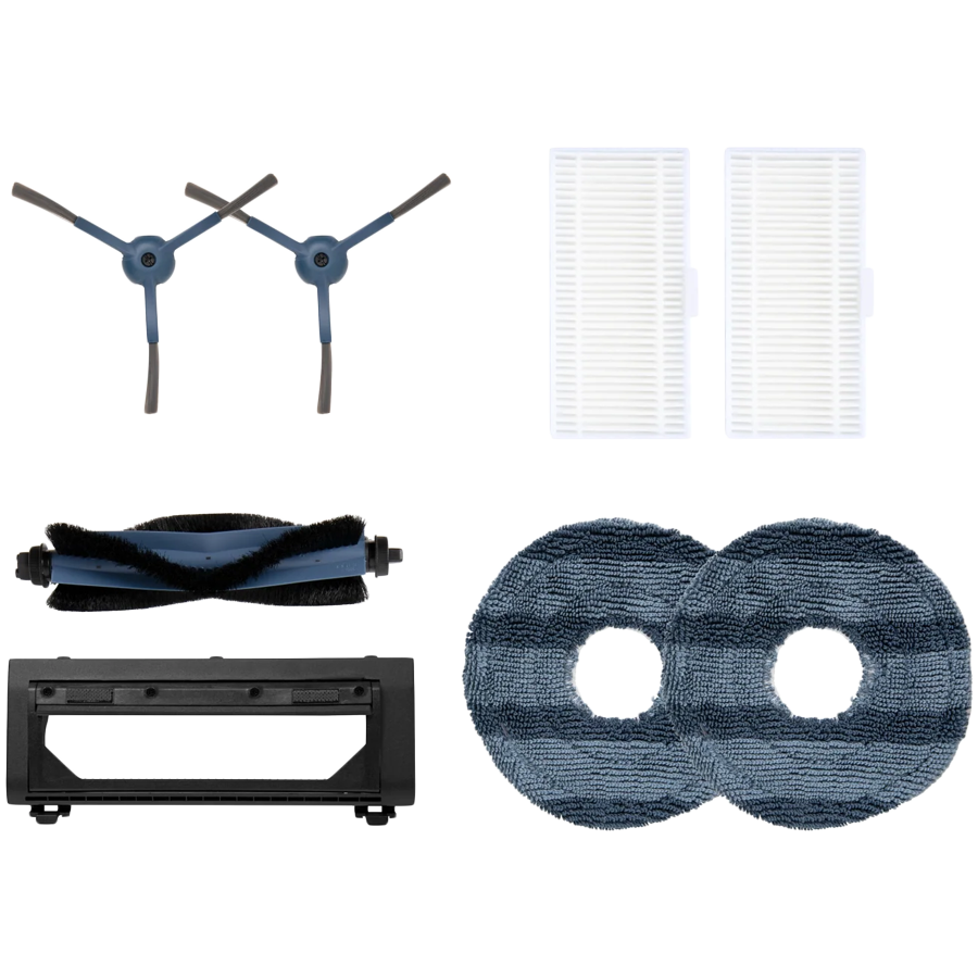 eufy Omni C20 Accessories Pack(side brush-2/filter-2/roller brush guard with comb-1/mop cloth-2) Black+Gray