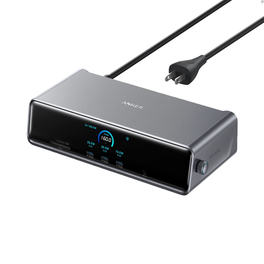 Anker Prime Docking Station (14-in-1, Triple Display, DisplayLink) Gray