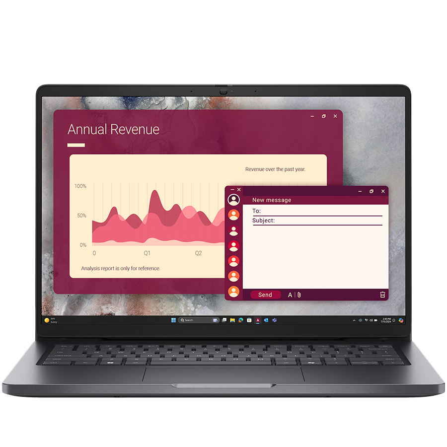 NOTEBOOKS - Dell Pro 14,14"FHD+(1920x1200)300nits 45% NTSC,Intel Core Ultra 7 265U(12 TOPS NPU 12cores/5.3GHz)vPro,32GB(1x32)5600MT/s,1TB SSD,Integrated Intel Graphics,Wi-Fi 6E AX211(2x2)+BT,Backlit Kb,FGP,3cell 