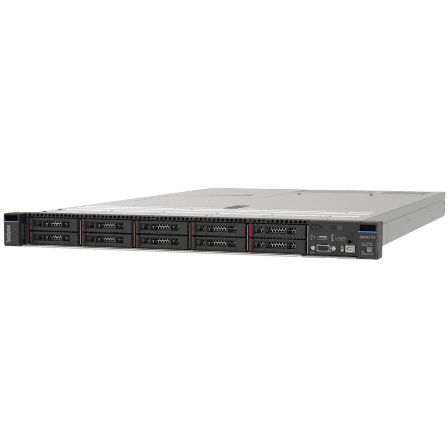 Lenovo ThinkSystem ThinkSystem SR645 V3,1xAMD EPYC 9135 (16C 3.6GHz 200W), 1x32GB TruDDDR5 6400MHz  (2Rx8) RDIMM, RAID 940-8i 4GB Flash PCIe Gen4 12Gb Adapter, 2x750W Titanium,XCC Standard,10x2.5"Chassis,3yr Warranty
