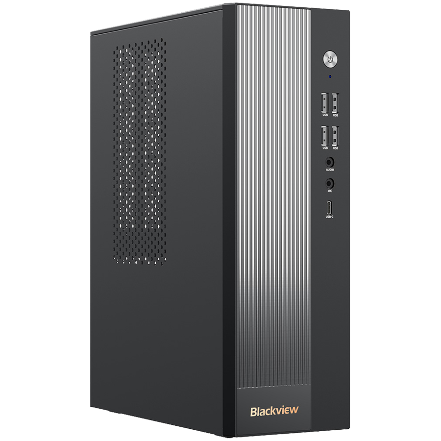 BLACKVIEW Desktop NEX60 Intel Raptor Lake Core i5-12450H up to 4.8GHz 16GB/512GB WiFi 6 BT 5.2 1x Type-C LAN RJ45 USB 3.0x2 USB 2.0x6 VGAx1 DP1.4x1 HDMI 2.0x1 3.5mmx2 Windows 11 Pro Black