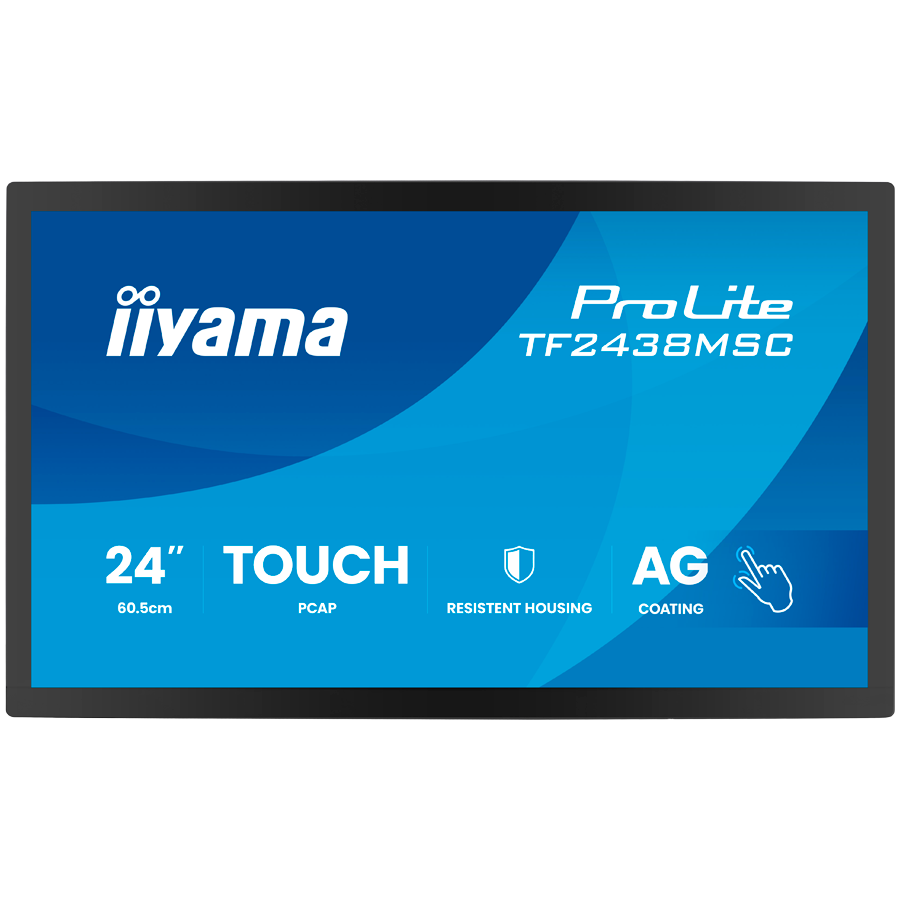 IIYAMA Monitor LED TF2438MSC-B2 24" DeepContrast PCAP 10-point Open Frame touchscreen monitor with robust metal housing for demanding environments