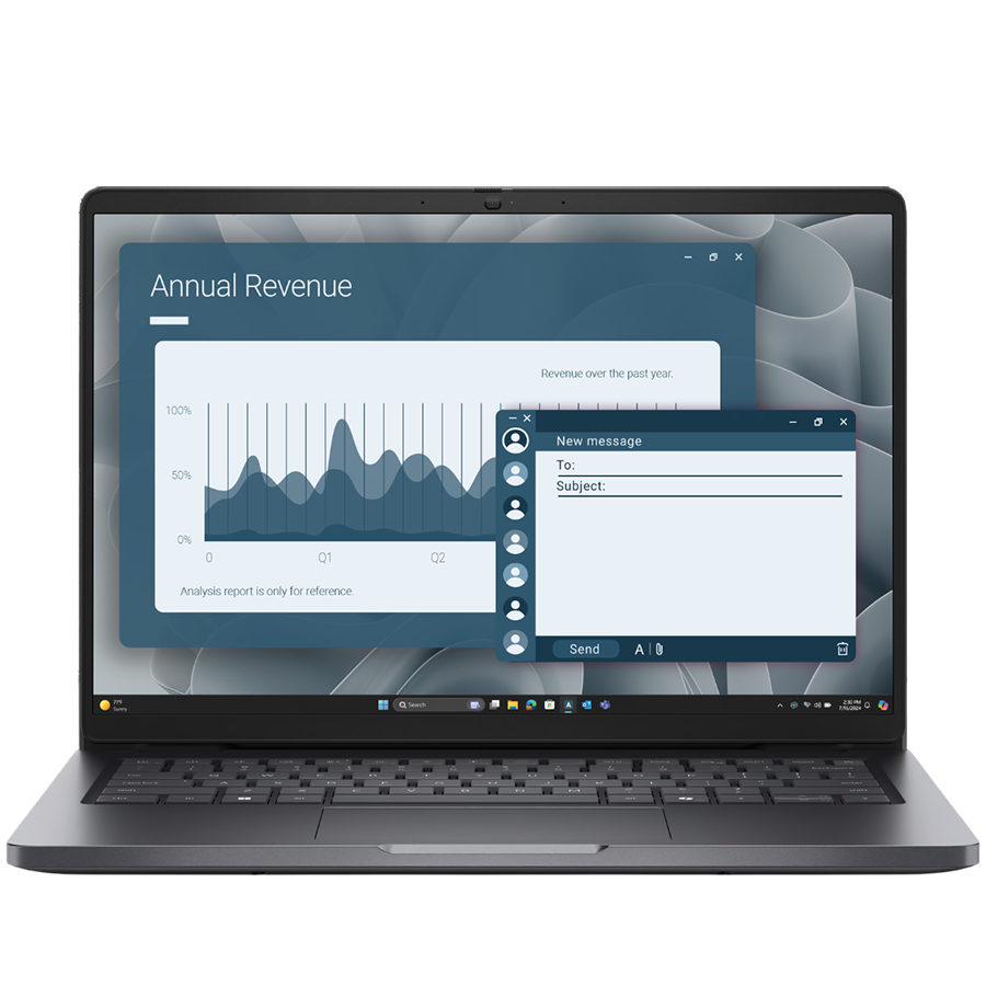 Dell Pro 14 (PC14255), 14" FHD+ (1920x1200), non-Touch, AMD Ryzen 5 220 (6C, 4.9 GHz), 16GB (1x16GB) DDR5, M.2 512GB SSD, AMD Radeon 740M, WiFi, BT, HDMI, USB-C (DP/PD), 2xUSB3.2, RJ-45, FngP