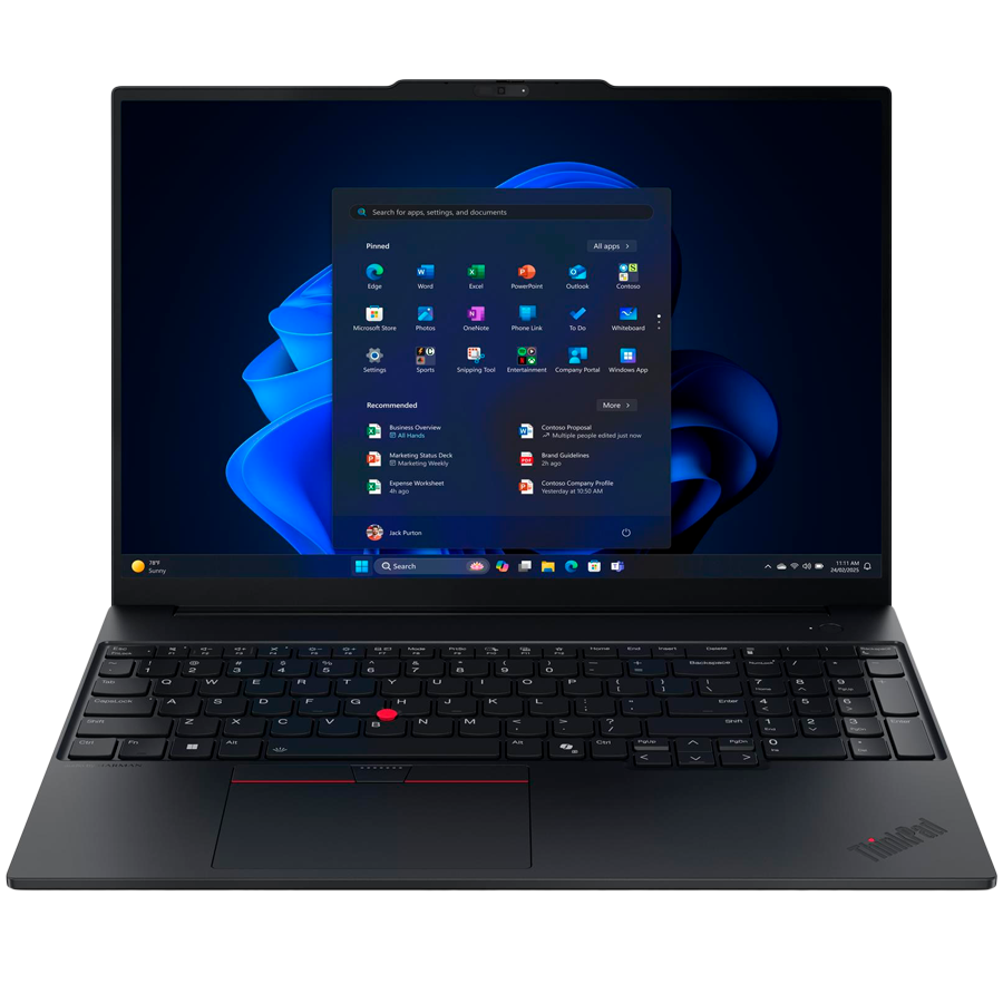 LENOVO ThinkPad E16 Gen 3, 16'' FHD IPS, Intel Core 5 225U, 16GB DDR5, 512GB SSD, 2xUSB-A, 2xUSB-C, HDMI, RJ-45, FHD Cam + Mic, WiFI 6E, BT5.3, FP, BH Kb, 64Wh, No OS, Black, 3Y