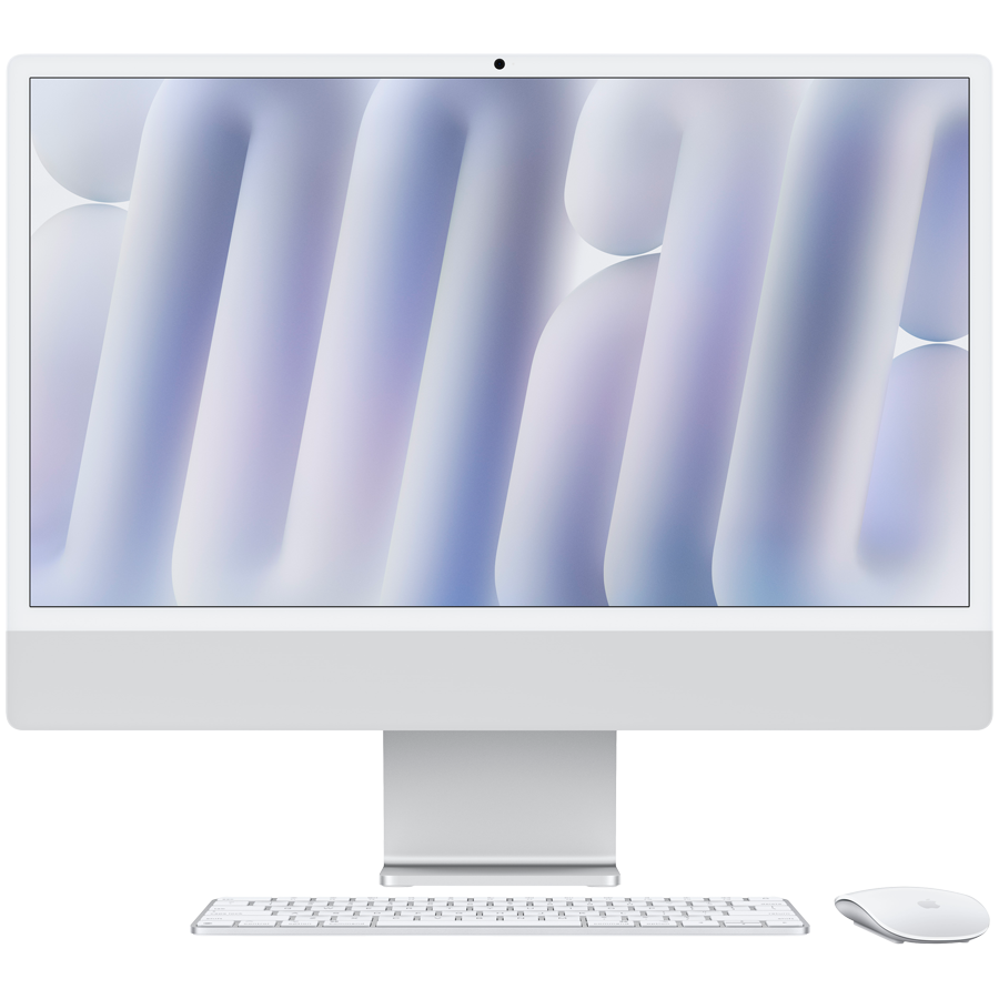 24-inch iMac with Retina 4.5K display: Apple M4 chip with 8-core CPU and 8-core GPU, 16GB, 256GB SSD - Silver,Model A3247