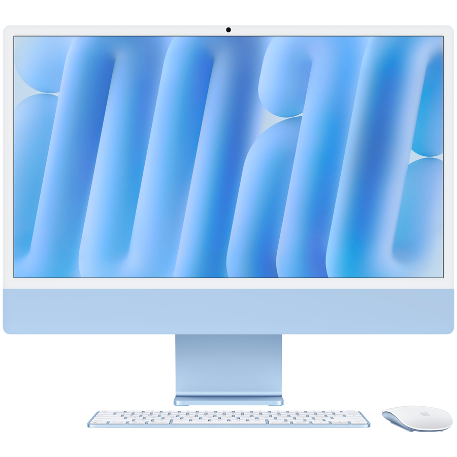 24-inch iMac with Retina 4.5K display: Apple M4 chip with 10-core CPU and 10-core GPU, 24GB, 512GB SSD - Blue,Model A3137