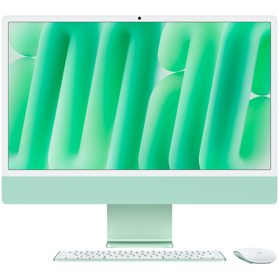 24-inch iMac with Retina 4.5K display: Apple M4 chip with 10-core CPU and 10-core GPU, 24GB, 512GB SSD - Green,Model A3137