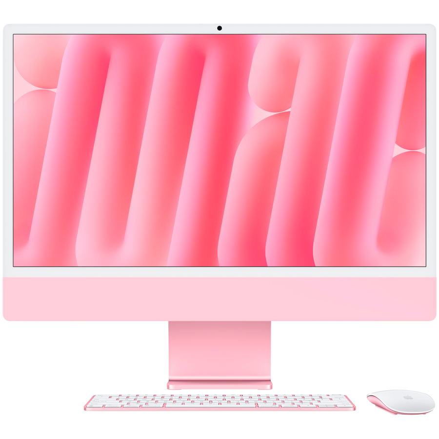 24-inch iMac with Retina 4.5K display: Apple M4 chip with 10-core CPU and 10-core GPU, 24GB, 512GB SSD - Pink,Model A3137