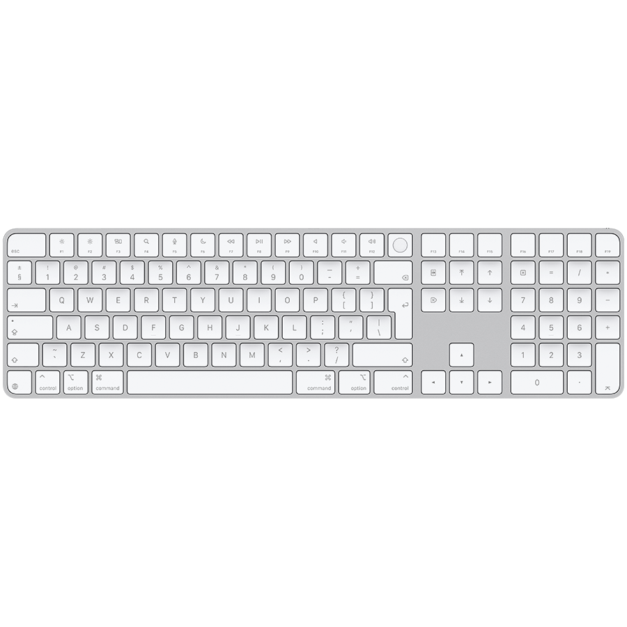 Magic Keyboard with Touch ID and Numeric Keypad for Mac models with Apple silicon - Portuguese - White Keys,Model A3119