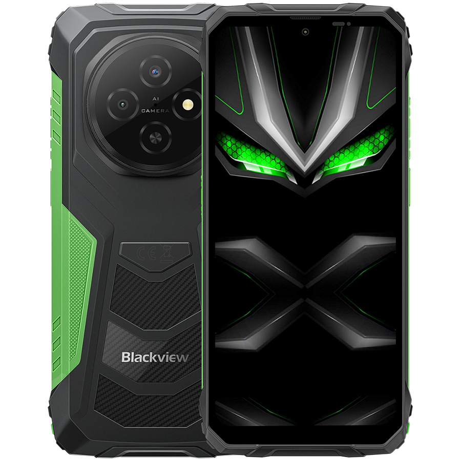 Blackview FORT1 LTE 6.56-inch HD+ 1612x720 90Hz 6+256GB Unisoc T615 Octa-Core 1.8GHz 8MP Front 16MP Rear NFC MIL-STD-810H 10000mAh Fingerprint  Android 16 Green