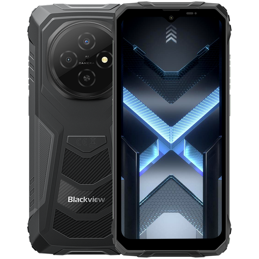 Blackview FORT1 LTE 6.56-inch HD+ 1612x720 90Hz 6+256GB Unisoc T615 Octa-Core 1.8GHz 8MP Front 16MP Rear NFC MIL-STD-810H 10000mAh Fingerprint  Android 16 Black