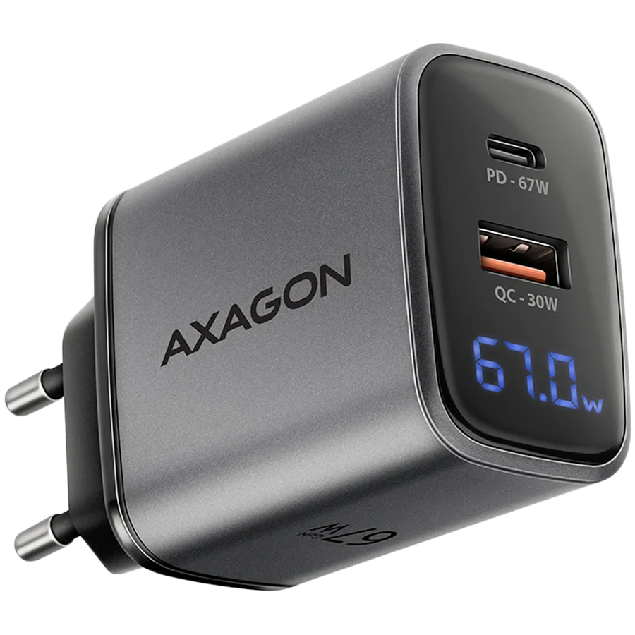 MOBILE CHARGER WALL USB 67W/GAN 2PORT ACU-PQ67D AXAGON