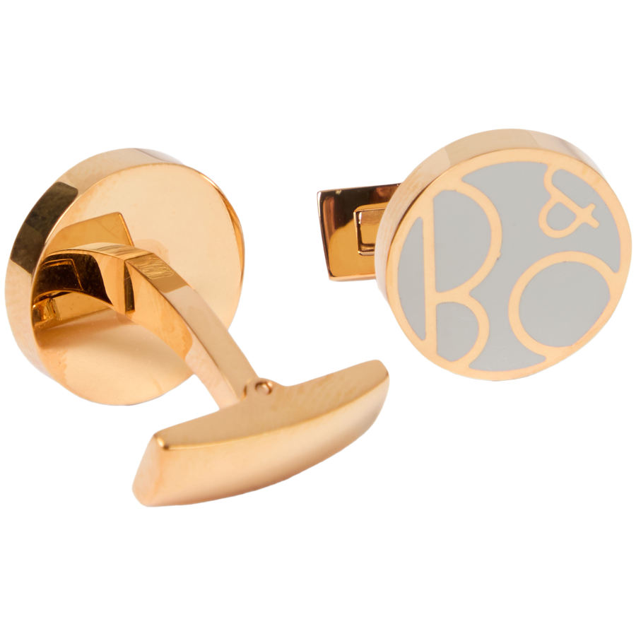 Cufflinks Metal Flat Gold