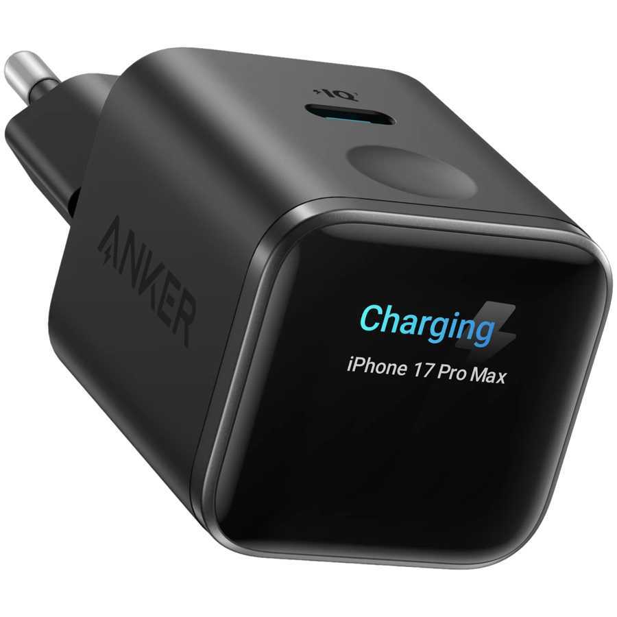 Anker Nano Charger (45W, Smart Display), Smart iPhone Recognition With Care Mode, 45W Max Fast Charging with Smart Power Adjustment, Pocket Size, Powered by GaN