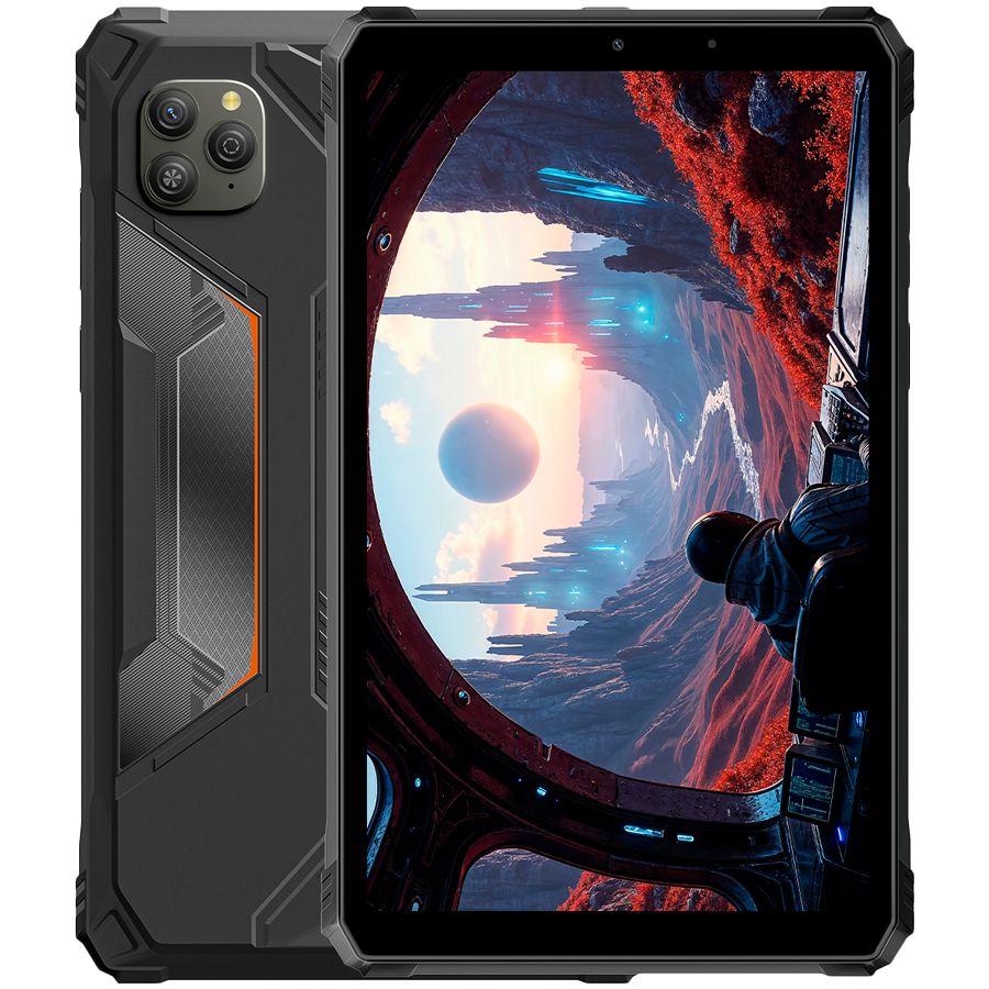 Blackview Active 5 Rugged Tab LTE 6GB/128GB 8.68-inch WVGA 1340x800 90Hz Corning Glass 5 T615 Octa-core 1.8GHz 13MP Front/16MP Rear Cam Battery 6600mAh 18W fast charging USB Type-C Android 15 NFC PC mode IP68/IP69K MIL-STD-810H Black