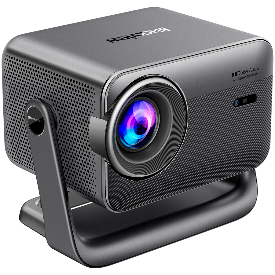 Blackview TV Projector PV1000 MAX 40-150inch 480p 1500:1 4K 1920x1080 LED ANSI lumens 1000 Auto Focus MT9660 Quade-core 1.53GHz 1GB+8GB BT5.0 WiFi5e Dolby Audio 360 DLNA+Miracast+AirPlay VIDAA Space Grey
