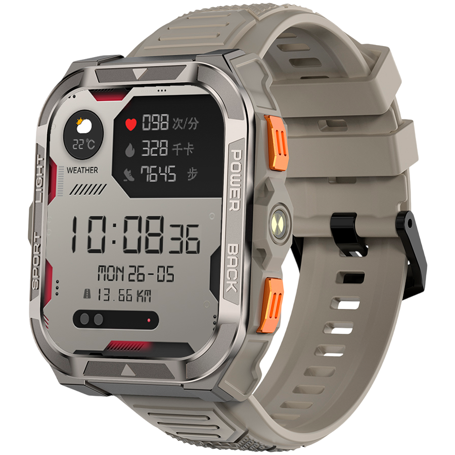 Blackview W80Pro 1.91 inch TFT HD LCD 280x320 RAM 480KB+ROM 640KB 900mAh GPS Call funcation Advanced CyweeMotion Sleep-tracking Algorithm Khaki