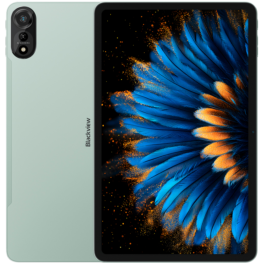 Blackview MEGA 2 SET LTE 12-inch FHD+IPS 1200x2000 60Hz 6GB+256GB Unisoc T615 Octa-core 1.6GHz Cam Front 8MP Rear 16MP 9000mAh+Charging 18W Fast / Cable Film Case Stylus Mouse Keyboard EN Netflix HD Android 15 Moss Green