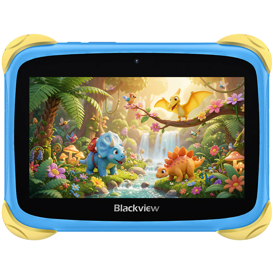 BLACKVIEW Link 1 Kids Mini WiFi6 7-inch 1024x600 HD+ 60Hz RK3562 2.0GHz 3GB+32GB 3000mAh Cam 2MP 5MP Stylus glass protector Handle Stand design Android 16 Brave Blue