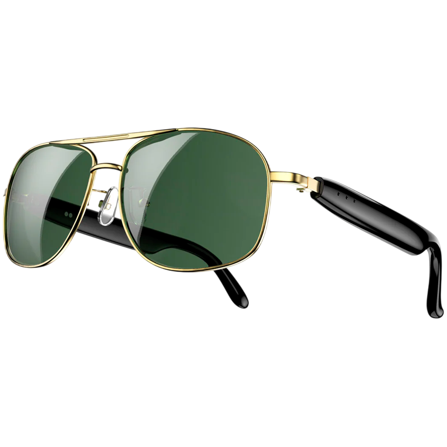 Smart Glasses Blackview D1 Pro Black lenses Chips AB5756C 113Kb+1MB 105+105mAh BT 6.0 Lesten to music IP54 Voice assistant control Smart Eyewear 145x44x140mm Golden
