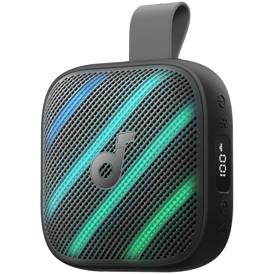 Anker, Soundcore Boom Go 3i Black, 24 Hour Playtime, 15W, IP68, Battery Display, Emergency Charging for Phone, TWS Pairing capable, RGB Lights