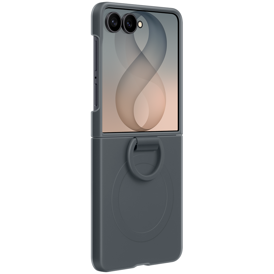 Samsung Galaxy Flip8 Silicone Ring Magnet Case Black