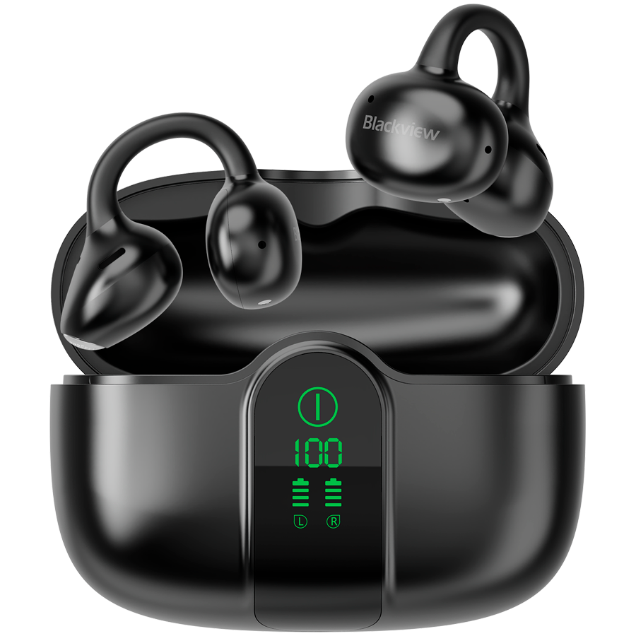 BLACKVIEW AirBuds 15 Bluetooth headset,with microphone,BT V6.0,IPX5 Waterproof,50Hz-8KHz,13mm Titanium-Coated Driver,Android/iOS/HarmonyOS compatible,Smart Touch Control,ENC Noise Reduction, battery EarBud 50mAh*2+Charging Case 400mAh,Black