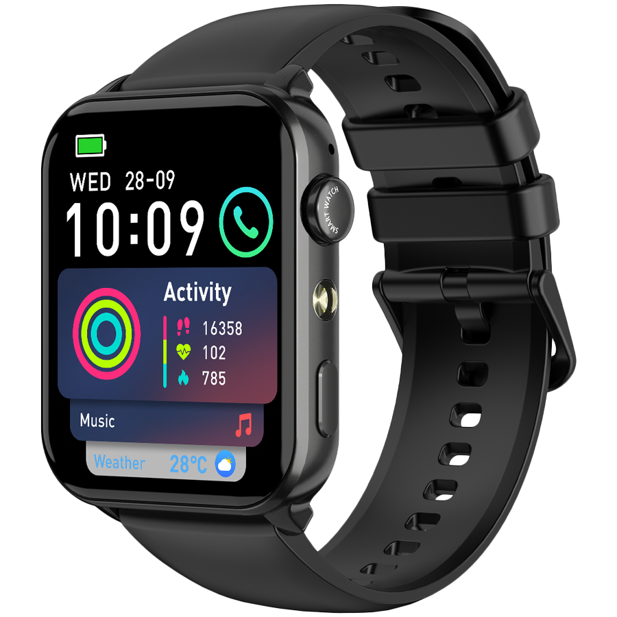 Blackview R30Max 1.91 inch TFT HD LCD 280x320 RAM 160KB+ROM 384KB 350mAh Calls and SMS notification, LED flashlight, 24-hour heart rate detection Black
