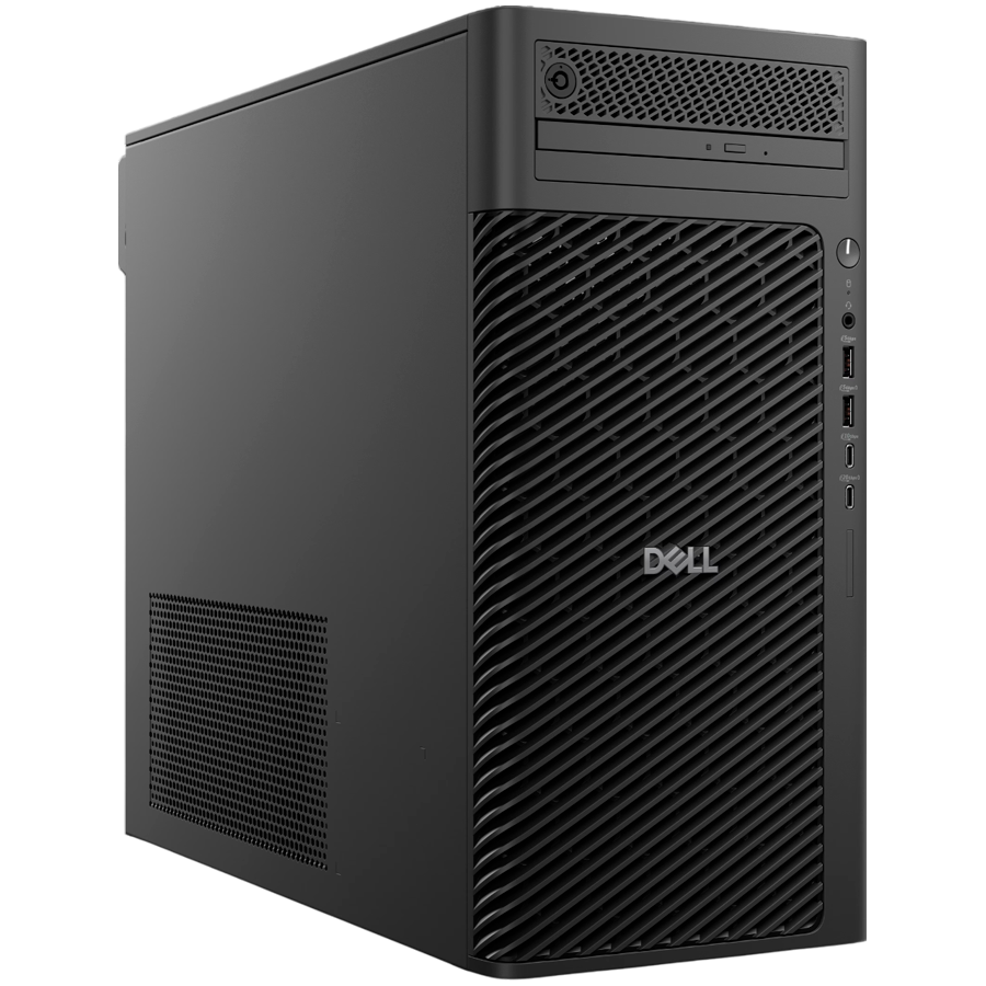 Dell Pro Max Tower T2, 65W, Intel Core Ultra 7 265, 32GB (2x16GB) DDR5 5600 MT/s, 1TB SSD TLC, NVIDIA RTX A1000 8GB, DP, USB-C, TB4, USB-A, RJ-45, Mouse/Kb, Win11 Pro, 3Y