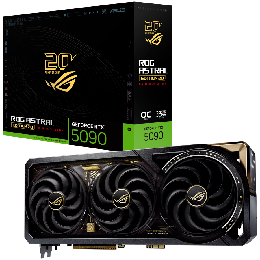 ASUS ROG Astral GeForce RTX 5090 Edition 20, 32GB GDDR7 (ROG-ASTRAL-RTX5090-P32G-EDITION20) grafična kartica, PCIe 5.0, 2xHDMI 2.1b, 3xDisplayPort 2.1b