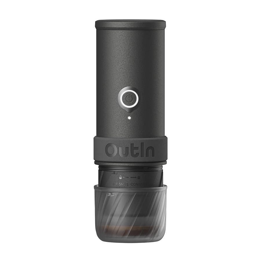 OutIn Mino Portable Electric Espresso Machine, model OTEM-MO-01-AA-SG, color Space Grey