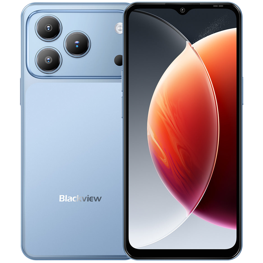 Telefoane - Blackview WAVE 7C LTE 6.56-inch HD IPS 720x1612 90Hz 4+64GB T310 Quad-core 2.0GHz CAM 13MP+32MP 5000mAh Android 16 Face ID Protective Case,Ripple Blue