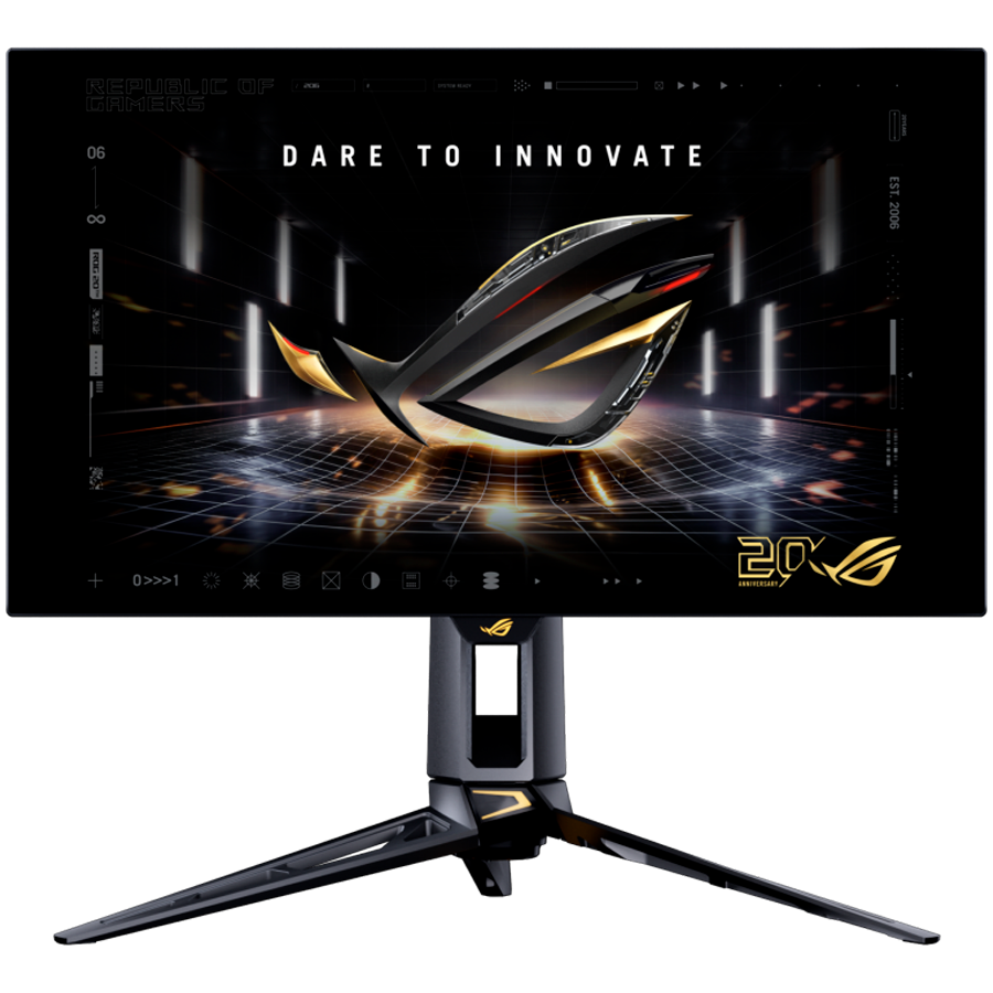 ASUS ROG Swift OLED PG27AQWP-G Edition 20 gaming monitor - 67.3cm (27"/26.5" vidno), QHD (2560 x 1440), TrueBlack Glossy Tandem OLED, dvojni način (QHD 540Hz ali HD 720Hz), 0.02ms, G-SYNC kompatibilen, HDR True Black 500