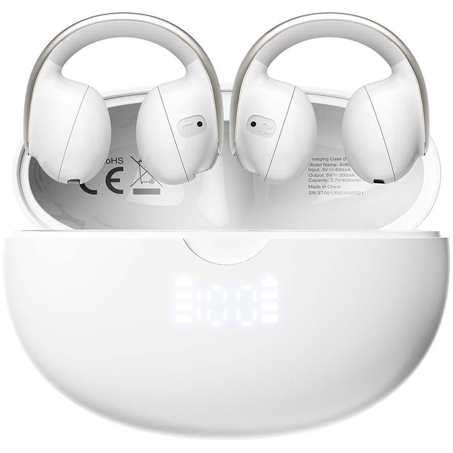 Blackview AirBuds 13 Bluetooth Headset, with microphone, BT V5.4, IPX4 Waterproof, Jerry IC, C-bridge Design, Android/iOS/HarmonyOS compatible, Smart Touch Control, battery EarBud 35mAh*2 + Charging Case 400mAh,White