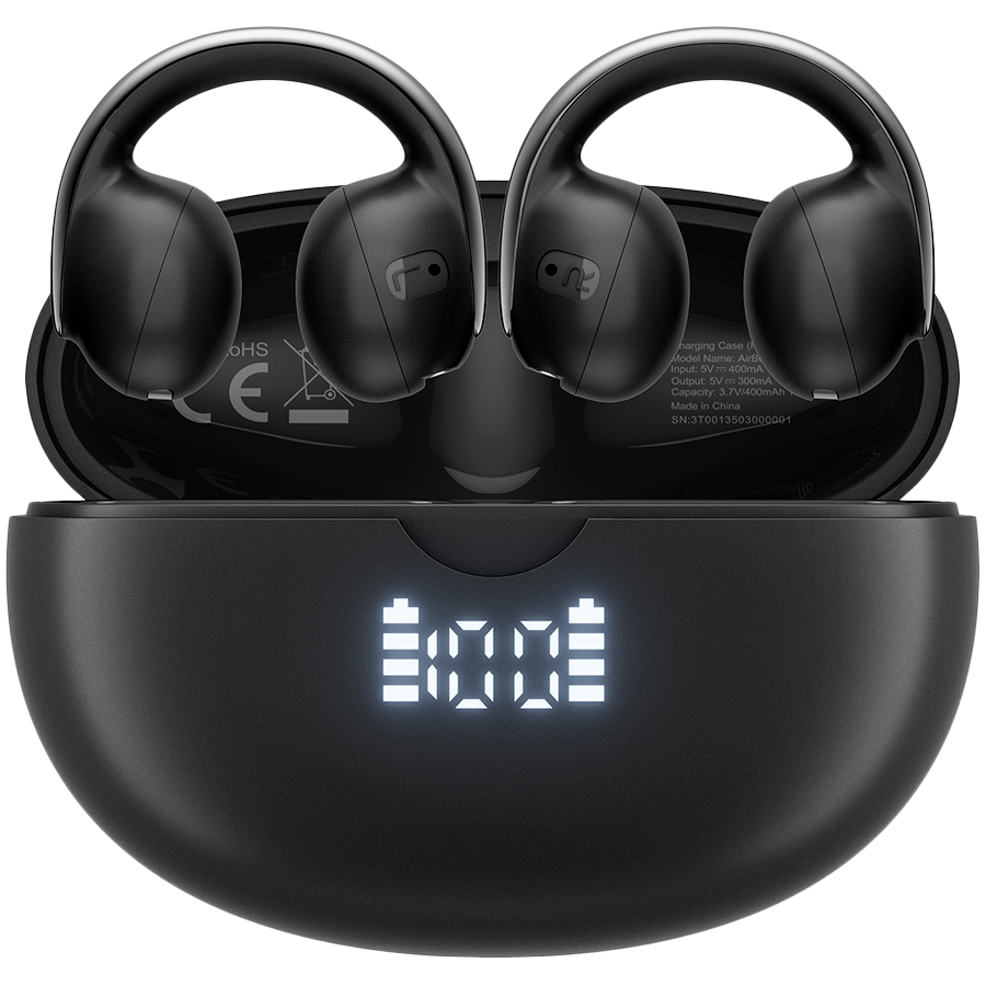 Blackview AirBuds 13 Bluetooth Headset, with microphone, BT V5.4, IPX4 Waterproof, Jerry IC, C-bridge Design, Android/iOS/HarmonyOS compatible, Smart Touch Control, battery EarBud 35mAh*2 + Charging Case 400mAh, Black