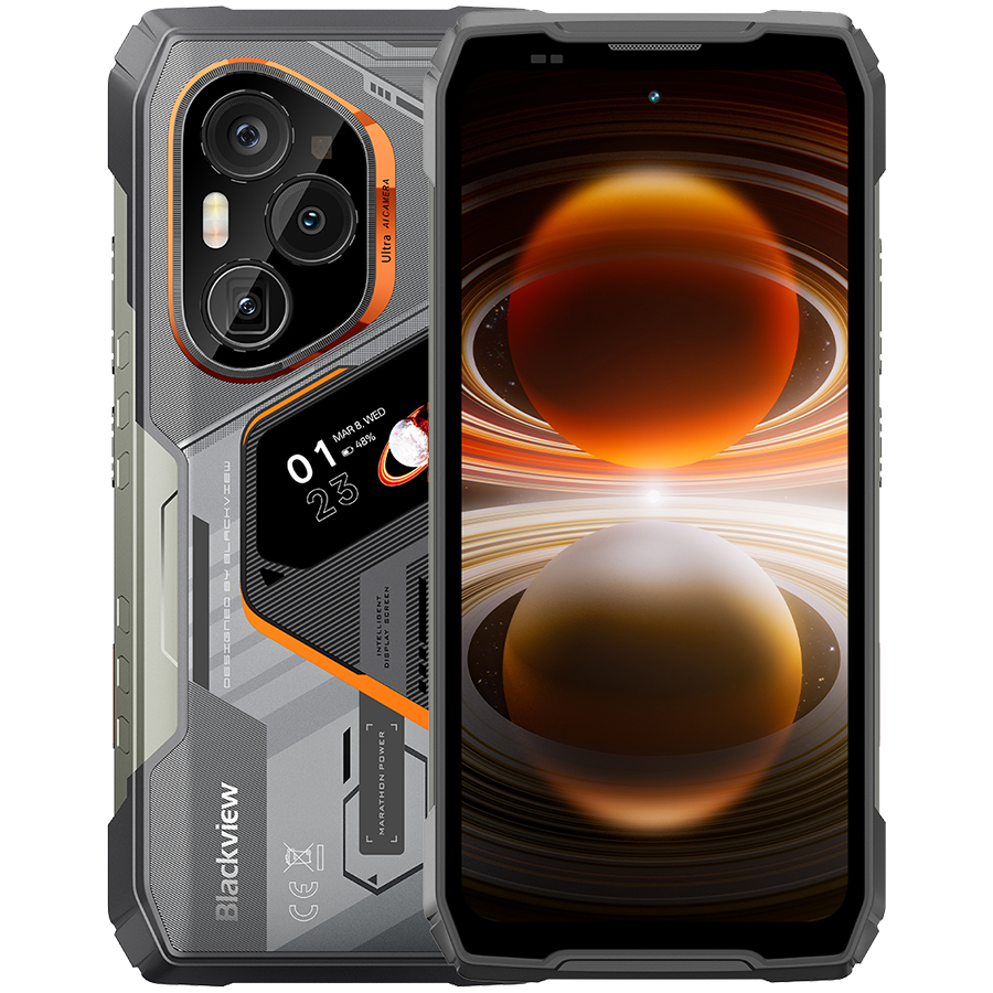 Blackview XPLORE6PRO 5G Rugged Phone 6.73" AMOLED 3200x1440 120Hz Gorilla Glass Victus2+1.47" QVGA 368x194,18/512GB,MT9400 Octa-Core3.63GHz,50MP Front 50+50MP RearCam,WiFi7,eSIM,FP,Wireless Charging,Thermal Imaging Camera,12000mAh,Android16,Black