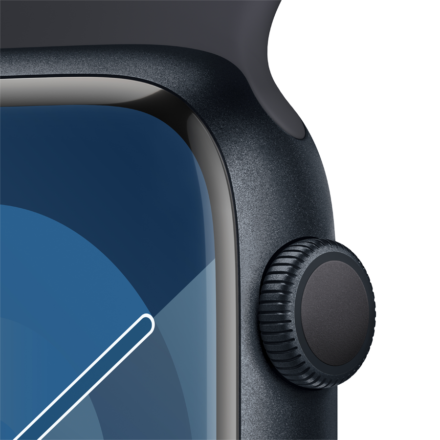 Apple Watch Series 9 GPS, 45мм, Тёмная ночь, Спортивный ремешок цвета «тёмная ночь», M/L — Изображение №3
