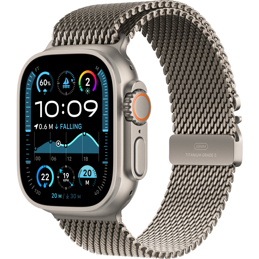Apple Watch Ultra 2 2024, 49мм, Natural Titanium, Natural Titanium Milanese Loop, L — Изображение №1