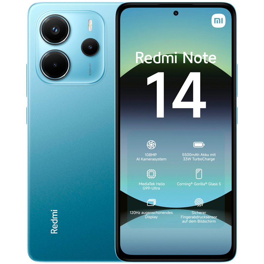 XIAOMI Redmi Note 14   6 ГБ/128 ГБ, Синий — Изображение №1