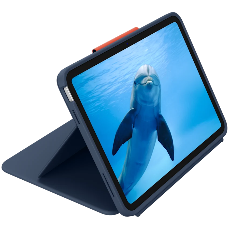 LOGITECH Чехол с клавиатурой Rugged Combo 4 Touch , Classic Blue для iPad (10-го поколения)/(A16) — Изображение №3 LOGITECH Чехол с клавиатурой Rugged Combo 4 Touch , Classic Blue для iPad (10-го поколения)/(A16) — Изображение №3
