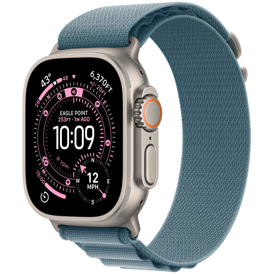 Apple Watch Ultra 3, 49mm, Natural, Light Blue Alpine Loop, M — Image №1