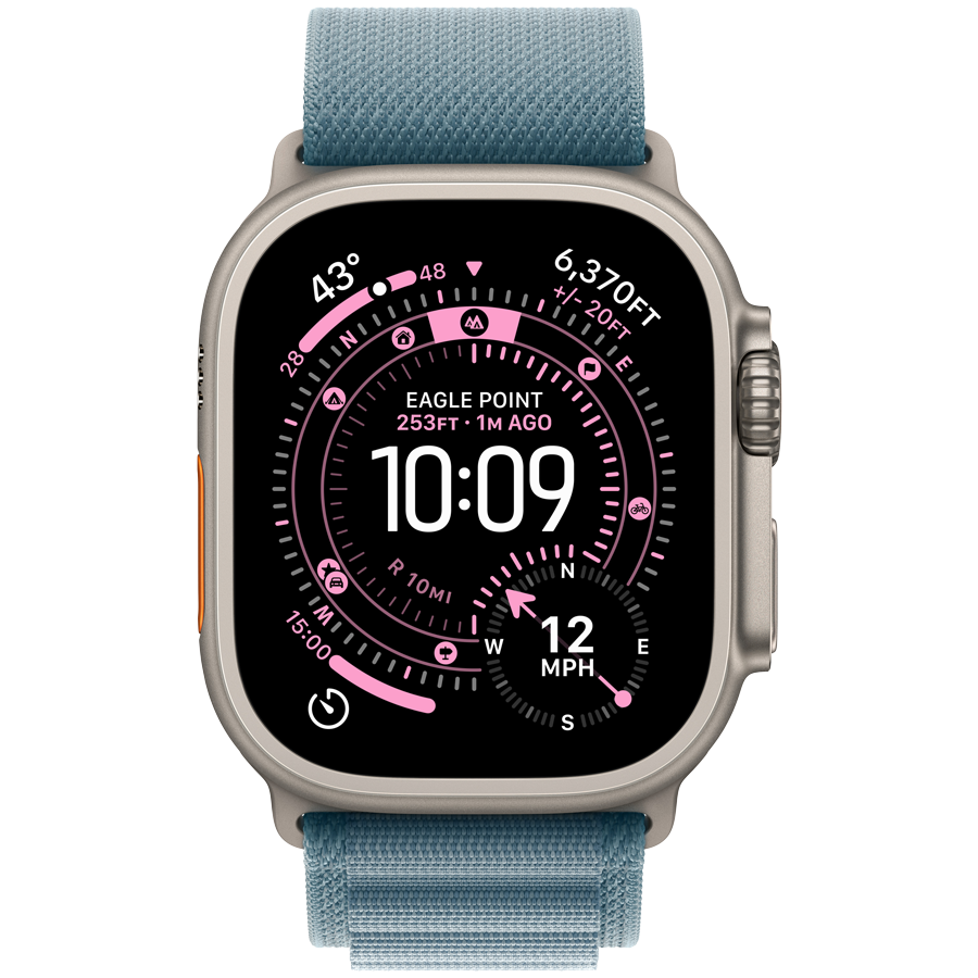 Apple Watch Ultra 3, 49mm, Natural, Light Blue Alpine Loop, M — Image №2