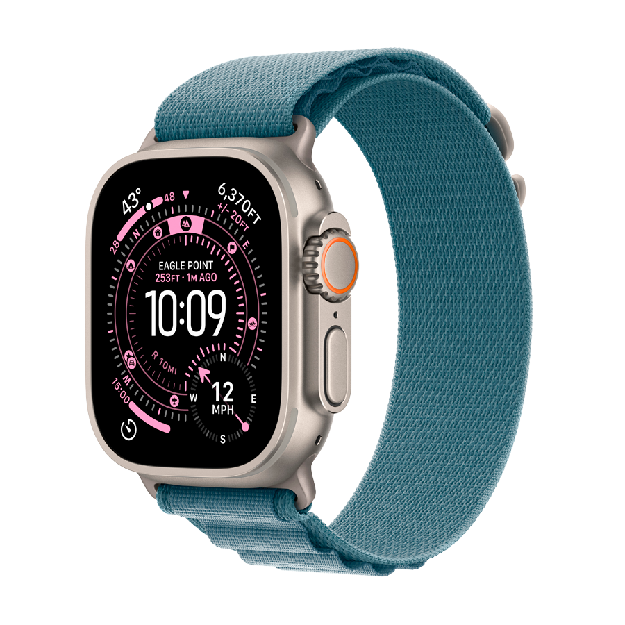Apple Watch Ultra 3, 49мм, Natural, Light Blue Alpine Loop, M — Изображение №1