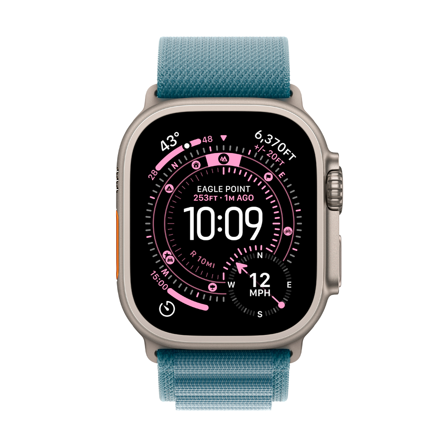 Apple Watch Ultra 3, 49мм, Natural, Light Blue Alpine Loop, M — Изображение №2