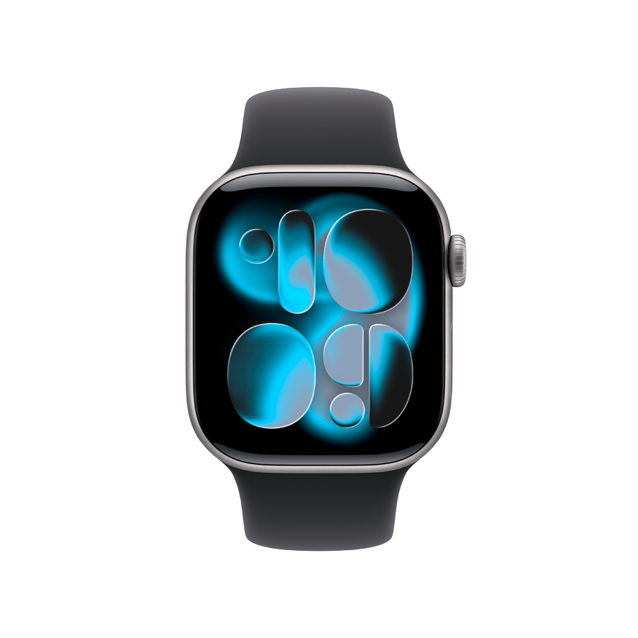 Apple Watch Series 11 GPS, 42мм, Space Grey Aluminium, Черный спортивный ремешок, M/L — Изображение №2
